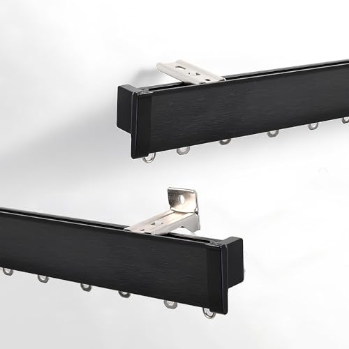 Barre de montage balcon en aluminium noir de 160 cm pour plafond