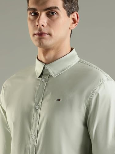 Image of Solid Slim Fit Cotton Shirt