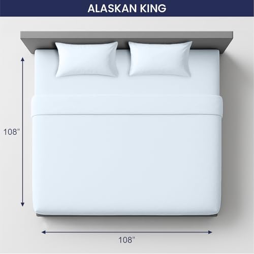 Image of SGI 108 inchx108 inch 4 Pc Alaskan King Sheet Set 600 TC 18 inch Deep, Light Blue