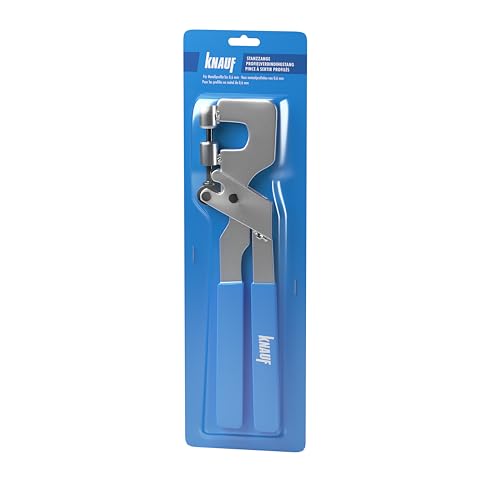 Knauf Stanz-Zange für Metall – Krimper-Zange zum Verkrimpen von Metall-Profilen mit austauschbarem Stempel, mit Stopper zwischen den Griffen