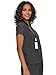 floralhue Scrub Tops for Women, Curved V-Neck Scrub Tops with 3 Pockets, Soft Stretch, Easy Care,Dark Grey,S