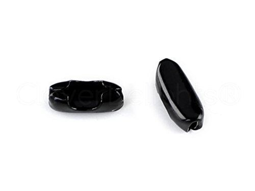 CleverDelights 2.4mm Ball Chain Clasps - Dark Black Color - 100 Pack - Metal Bead Connector