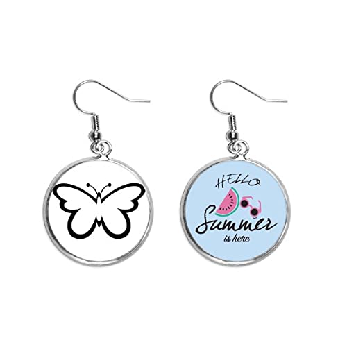 Pendientes de mariposa negra para lóbulo joyería verano mujer