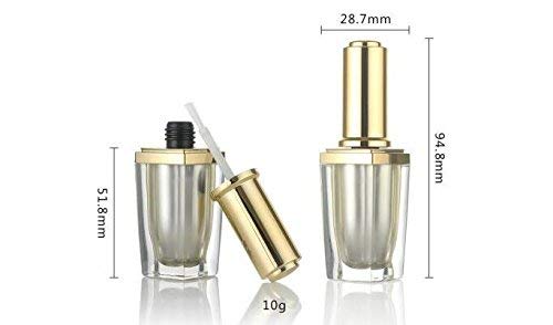 Miniatura 2 de 2 botellas de esmalte de uñas acrílicas de alta calidad, 0.3 fl oz0.34 onzas, transparente, vacío, recargable, contenedor de manicura, capa