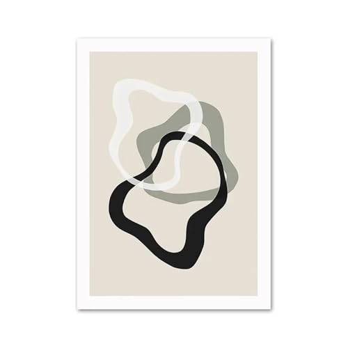 Cuadro sobre lienzo para pared con geometría botánica, modelo abstracto E de 30x40cm 2