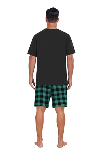 Image of Mens Pajamas Set Lightweight Summer Pjs Sleepwear Soft Comfy Short Sleeve Loungewear With Pocket (S-4X)
