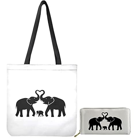 Dolyues Elephant Family Print Tote Bag Set Cover