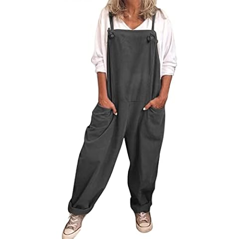 Plus Size Sleeveless Dungarees with Pockets Cover