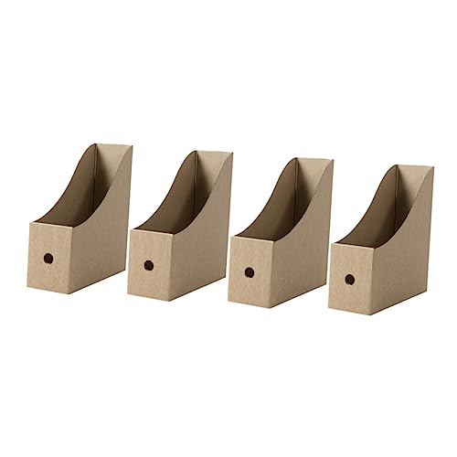 HORIALENCE 4個 紙製ファイル収納ケース 書類整理に便利なデスクトップオーガナイザー オフィスや家用の書類 雑誌収納ボックス