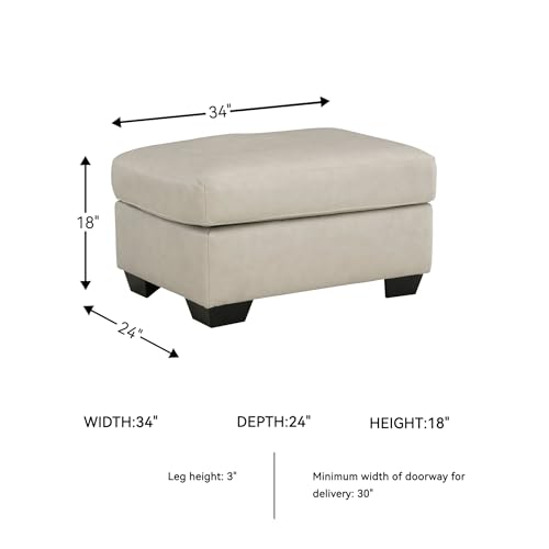 Image of Signature Design by Ashley Leather and Faux Leather Ottoman, Bone