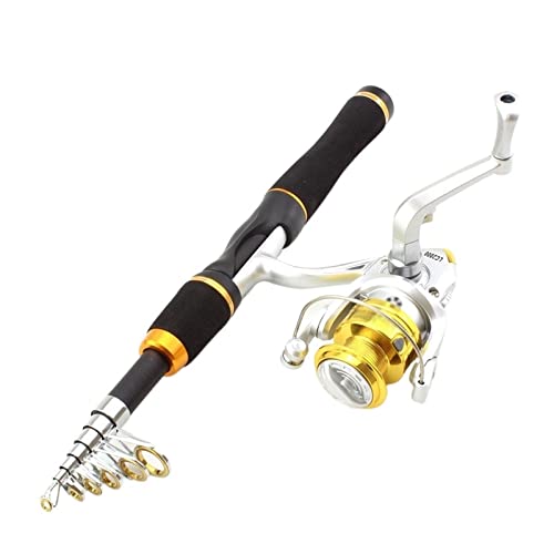 SUNESA Angelrute Profi Tragbare Reisetaschen-Carbon-Angelrute Kindergebrauch Multifunktionsstange Kann Rollensatz wählen 1,65 m Spinnrutenverschluss 37 cm Angeln Rute (Color : Fishing Rod+Reel)