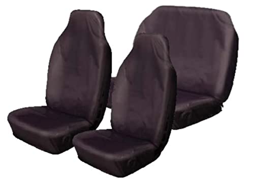 Carseatcover-uk Zwarte, waterdichte autostoelhoezen, volledige set, universele pasvorm, autostoelbeschermer, voor en achter/achter, autostoelhoes voor honden, kinderen, monteurs