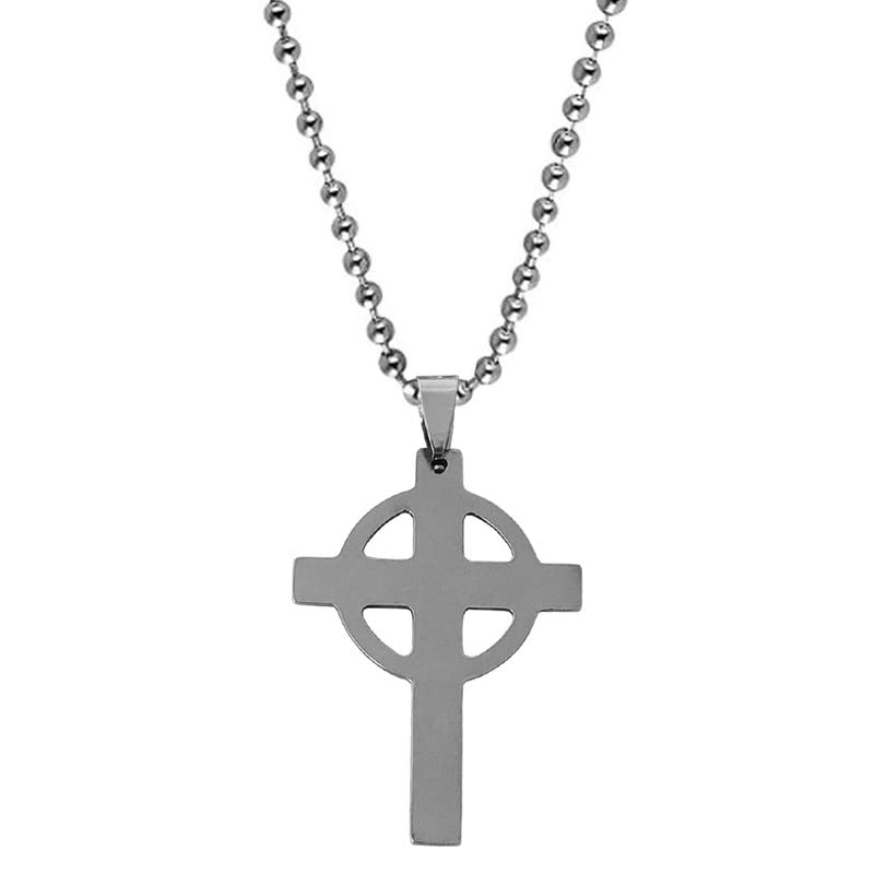 Religious Ichthys Jesus Fish Catholic Cross Silver Stainless Steel Pendant Necklace Chain For Men And Women LCShiv0046-image-23