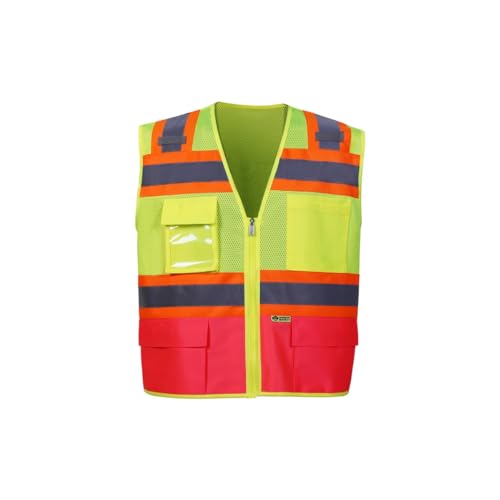 2W International 570PKC-2 2XL Class 2 Contrast Two Tone Vest with Trim Pink - 2XL