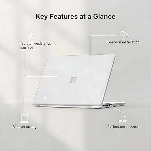 Coque Microsoft Surface 15 Se7enline transparente rigide pour ordinateur 2024 - 2