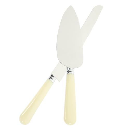 BESPORTBLE Juego de 2 Cortadores de Repostería Artesanales para Pasteles y Pan Palas de Queso de Acero Inoxidable Mango de Cerámica Resistentes y Fáciles de Limpiar Suministros de Cocina