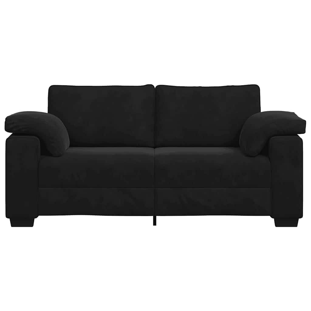 Velours Doux Confort détente Causeuse Moderne 180x77x82 cm Noir