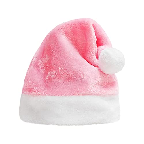 XGOPTS 3 Pieces Pink Christmas Santa Hat for Adult Soft Plush Xmas Santa Hat for Christmas New Year Festive Holiday Party - Image 4