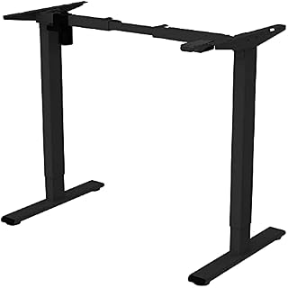 FLEXISPOT Electric Standing Desk Height Adjustable Standing Desk Sit Stand Desk with Heavy Duty Steel and Up&down Button (EG1|Black Frame)