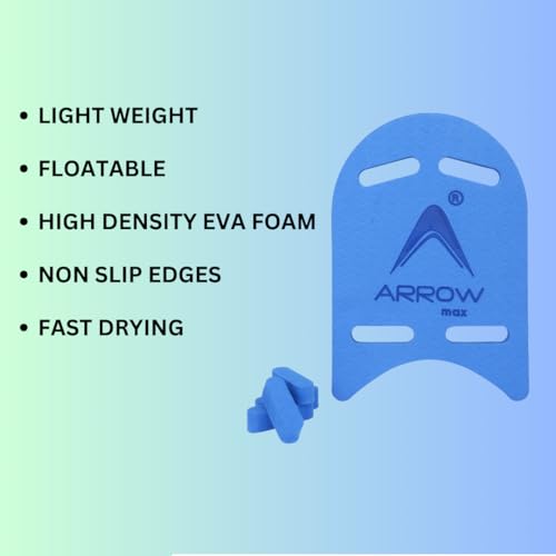 Image of Arrowmax Kick Board for Swimming Sports Swimming Floats for Adults-Kids Kickboard Swimming for Beginners Training Swimming Floaters for Adults, Swimming Float Pad with All Holding Angles (Blue)