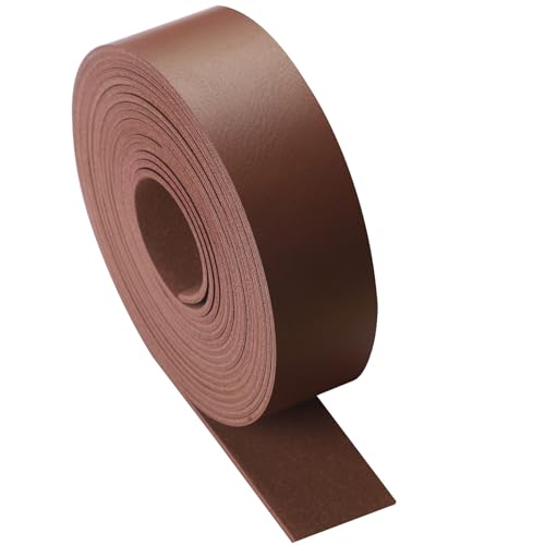 Picheng Faux Leather Straps 1 Inch Wide Leather Strip, 138 Inch Long Leather Belt Strips for DIY Craft, Hobby Workshop (Dark Brown, 1 Inch)