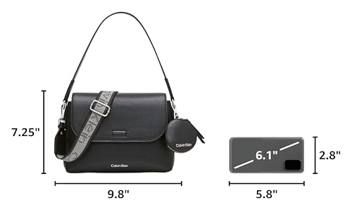 Calvin Klein Women's Millie 2 in 1 Flap Crossbody Handbag, Black, OS - image 2