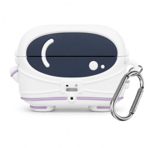 Image of Aniex Silicone Case Cover for realme Buds T500 Pro, Shockproof, Anti-Slip, Dustproof, Scratch Resistant, with Carabiner Hook, Full Body Protection (Rich Astronaut)