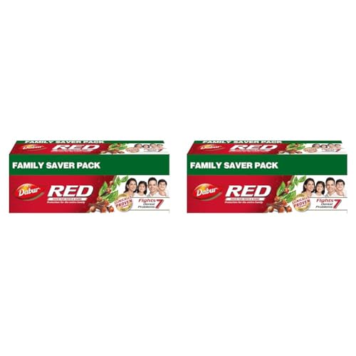 Image of Dabur Red Toothpaste - 500g | Fluoride Free| Helps in Bad Breath Treatment, Cavity Protection, Plaque Removal |For Whole Mouth Health| Power of 13 Potent Ayurvedic Herbs (Pack of 2)