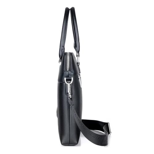 Messager d'affaires en cuir noir élégant pour ordinateur portable - 6