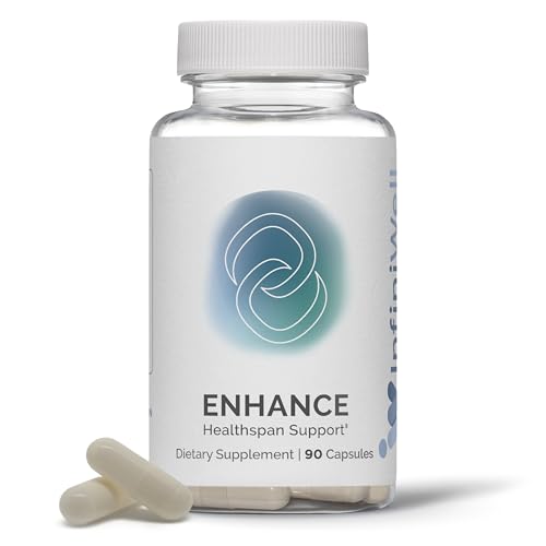 InfiniWell Enhance Healthspan Support, 90 Capsules (30 Day Supply), Longevity and Healthy Aging Support Dietary Supplement, NMN Alternative with Arginine Alpha-Ketoglutarate (AAKG)