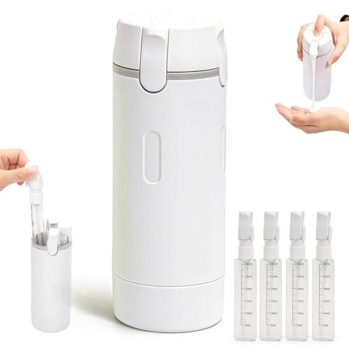 Zouwel 4 in 1 Reise-Spender-Set nachfüllbar auslaufsicher für Toilettenartikel tragbare Reisebehälter für Shampoo Lotion Conditioner und Creme (weiß)