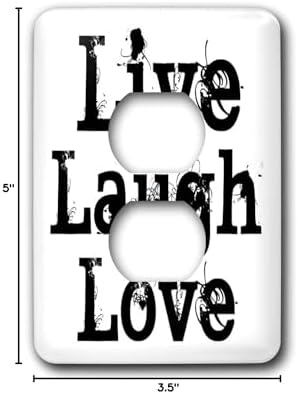3dRose lsp_23672_6 Live Laugh Love 2-Plug Outlet Cover image 5