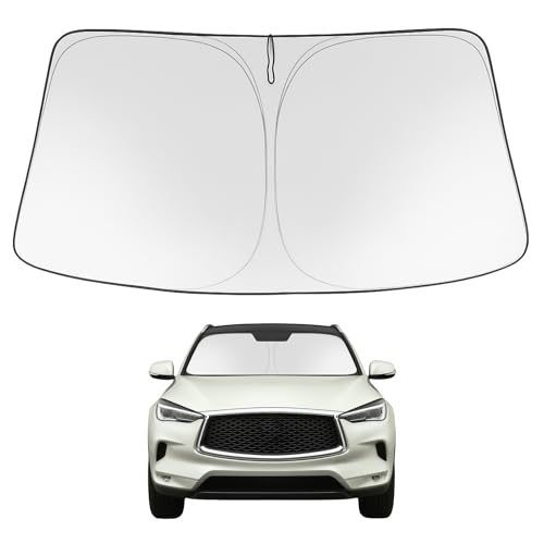 Image of Proadsy Windshield Sun Shade for 2019-2021 Infiniti QX50 & 2021-2025 2026 QX55 Foldable Front Sunshade Protector Sun Visor Blocks UV Rays Keep Car Cooler