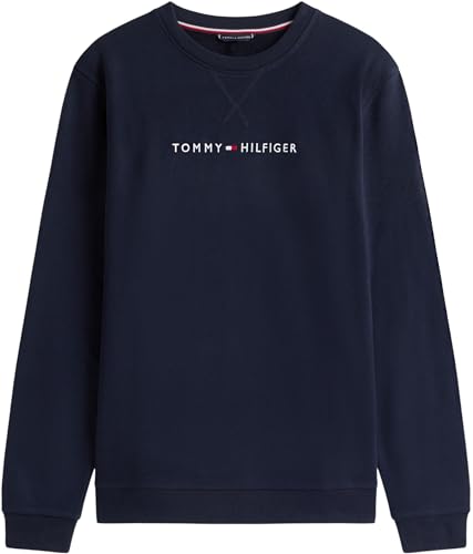Tommy Hilfiger Uomo Felpa Track Top Con Scollo Rotondo, Blu (Desert Sky), Xl - 6