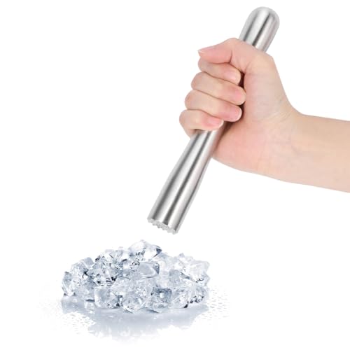 Joyzan Stainless Steel Cocktail Muddler, Ice Crushing Rod Crusher Professional Bar Masher Mixing Tool Mojitos Fruit Herb Spices Mint Based Drink Old Fashioned Bitters Margaritas Home Bartender Kitchen - Thumbnail 5