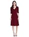 Sue&Joe Women's 3/4 Sleeve Dress Ruched Waist Classy V-Neck Casual Cocktail Dress, Burgundy, Tagsize3XL=USsize16-18