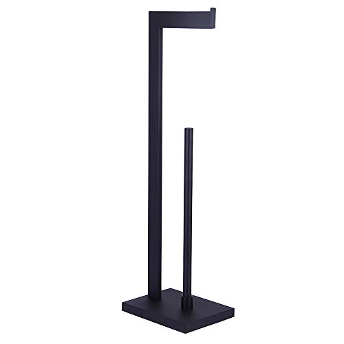 Best Deal BEIGEEWY Free Standing Toilet Paper Holder SUS 304 Stainless Steel Bathroom Tissue Paper Roll Holder Matte Black