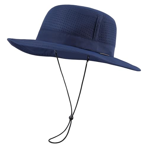 Image of UPF 50+ Bucket Sun Hat with Laser Perforated Mesh Cooling Adjustable Breathable Lightweight for Outdoor Men Women