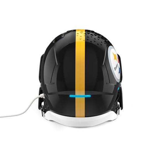 Image of NFL Echo Dot Bundle: Includes Echo Dot | Deep Sea Blue and Limited-Edition NFL Helmet Stand | Pittsburgh Steelers