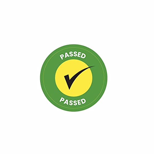 Image of CVANU 500pcs Passed Mini Sticker in Green Color Round Shape (20 X 20mm) cv5