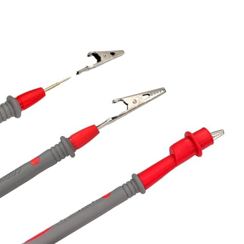 Image of with Threaded Alligator Clips, 4 mm Banana Test Lead Probe Clip Suitable for Most of Digital Multimeter Electronic, Clamp Meter Test Lead Cable Probe Red Black Replacement. (20 A)