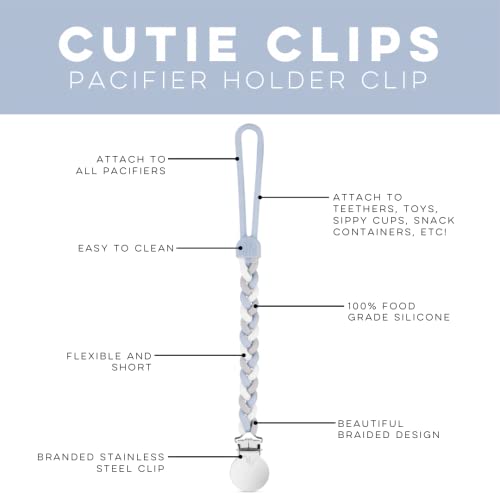Image of Ryan & Rose Cutie Clip Braiden Pacifier Clip - Braided Silicone (Sailboat)