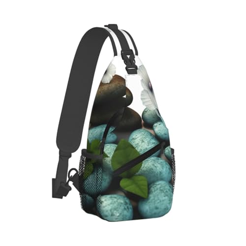 Bolso cruzado Cobblestone Zen Flowers para hombres y mujeres miniatura 2