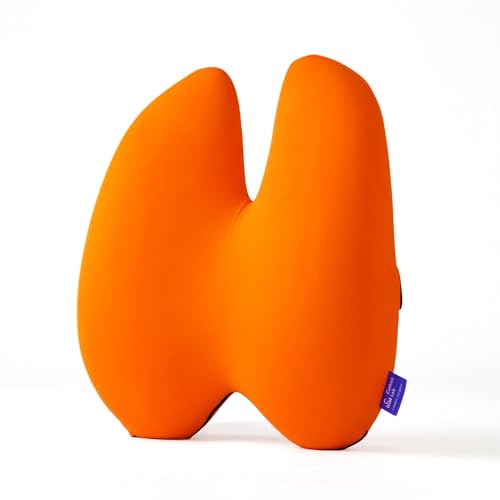 Image of Cushion Lab Extra Dense Lumbar Pillow - Patented Ergonomic Multi-Region Firm Back Support for Lower Back Pain Relief - Dynamic Orange