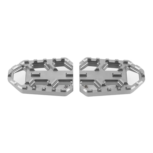 Repose-pieds larges moto gris avec plateforme crantée en aluminium pour Suzuki DL1000