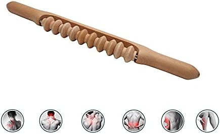 SUN-HOME SHINE Beech Wood Therapy Massage Tools, Body Roller Stick,Anti Cellulite Tool, Lymphatic Drainage Paddle Tool,Muscle Release Stick Rod,Soft Tissue Therapy,Relief gua sha -16.93