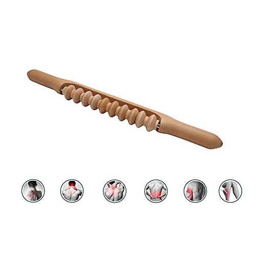 Sun-Home Shine Beech Wood Therapy Massage Tools, Body Roller Stick,Anti Cellulite Tool, Lymphatic Drainage Paddle Tool,Muscle Release Stick Rod,Soft Tissue Therapy,Relief Gua Sha -16.93 #TOP1