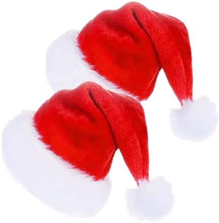 HIGHLAND 2 Pc Santa Hat for Kids and Adults – Christmas Hat for Christmas Party Decoration – Christmas Santa Hat costume for Kids and Adults – Christmas Party Supplies