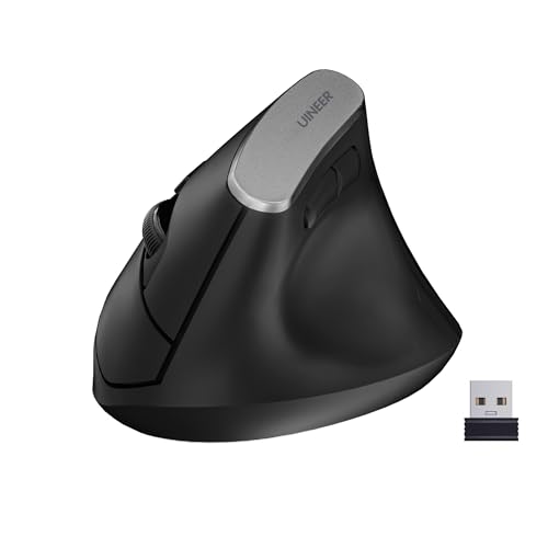Uineer Vertical Ergonomic Mouse, Wireless Bluetooth Mouse, 3-Device,Quiet - image 1