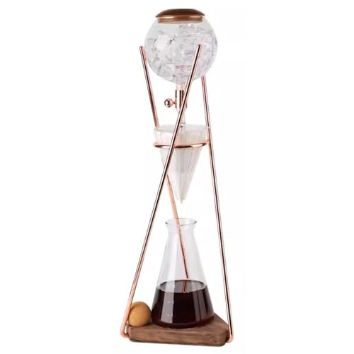 Iced Coffee Cold Brew Drip Tower, 500ml Iced Coffee Maker, With Drip Speed Regulating Valve and Metal Rack, Glass Pot, for Cafe Home Kitchen, 3-5 Cup
